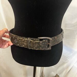 Buckle Dark Brown Studded Belt